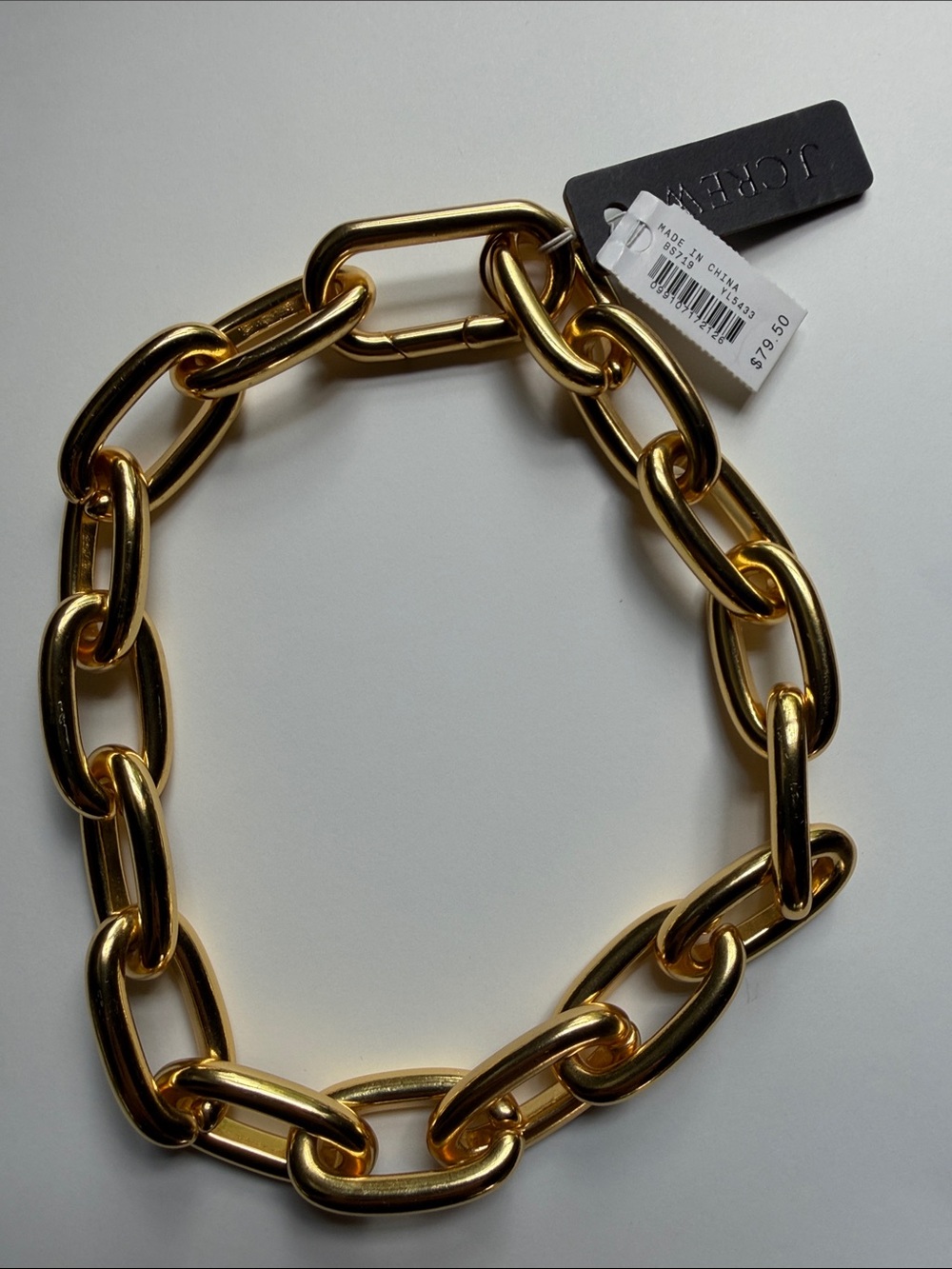 J. Crew Oversized Link Chain Necklace in Gold Tone - Picture 2 of 5